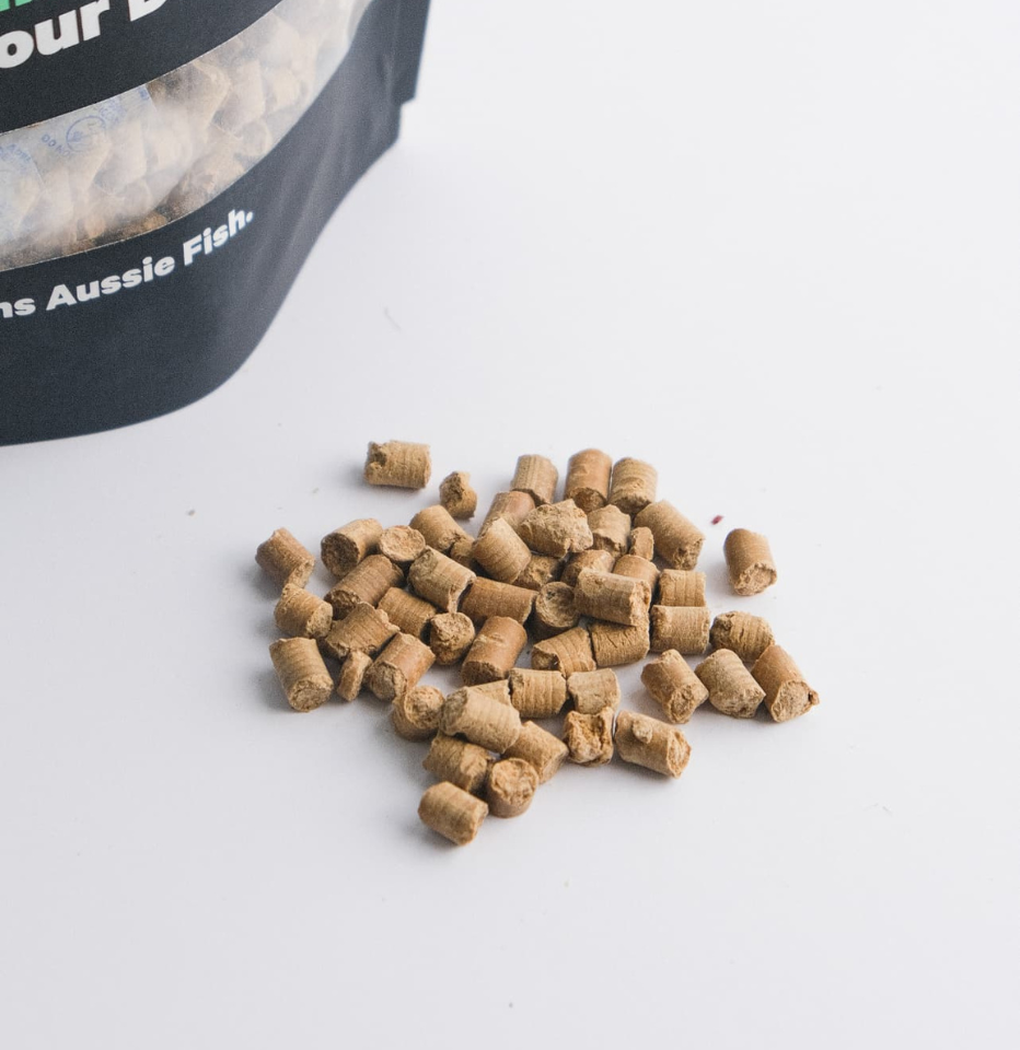Close-up of Boat To Bowl Training Treats, tuna and sardine dog treats