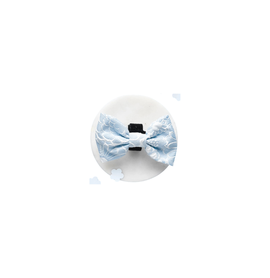 Cocopup London Baby Blue Flower LUXE Bow Tie on a white background